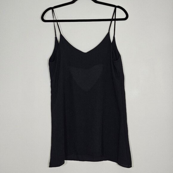 Brandy Melville Cami Top Women OS Black Sheer Spaghetti Straps Flowy Made In USA - Picture 12 of 13